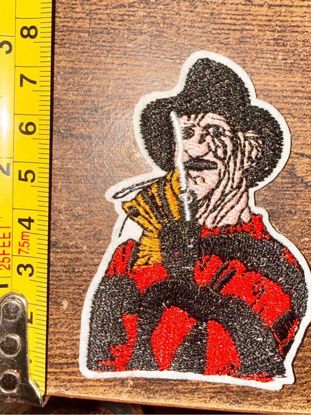Freddy Krueger Embroidered Horror Patch - Black, Red & Gold
